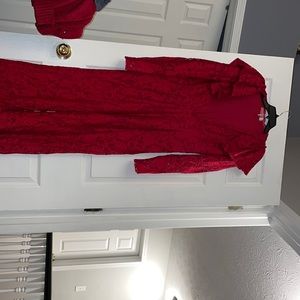 A NWT Free People  red lace jumpsuit